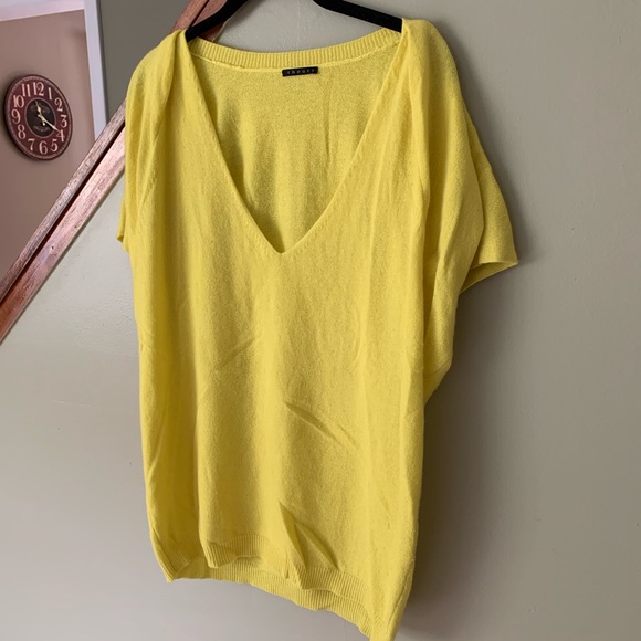 Theory Yellow Short-Sleeve Sweater - Picture 4 of 8